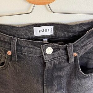 Pistola Black Straight Leg Jeans | High Rise Vintage Wash Denim Size 27